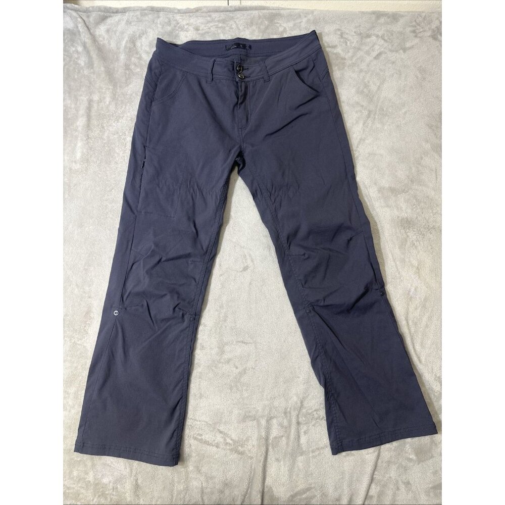 prAna Hiking Pants Women 12 Short Gray Outdoor Climbing Travel Stretch